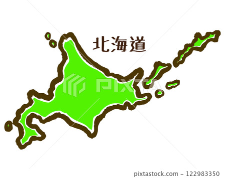 北海道塗鴉風格插畫素材 122983350