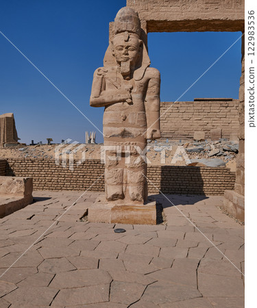 Remains of Antient Egyptian sculpture close to Kalabsha temple( Temple of Mandulis) an ancient Egyptian temple originally located at Bab al-Kalabsha (Gate of Kalabsha) 50 km south of Aswan, Egypt. Remains of Antient Egyptian sculpture close to Kalabsha temple( Temple of Mandulis) an ancient Egyptian temple originally located at Bab al-Kalabsha (Gate of Kalabsha) 50 km south of Aswan, Egypt. 122983536