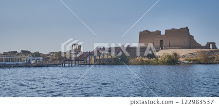 The Temple of Kalabsha ( Temple of Mandulis) is an ancient Egyptian temple that was originally located at Bab al-Kalabsha (Gate of Kalabsha) 50 km south of Aswan, Egypt The Temple of Kalabsha ( Temple of Mandulis) is an ancient Egyptian temple that was originally located at Bab al-Kalabsha (Gate of Kalabsha) 50 km south of Aswan, Egypt 122983537