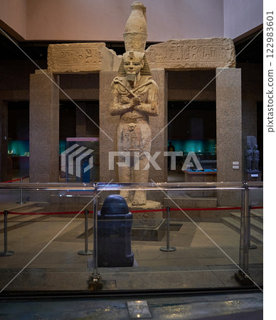 Statue of Ramses II in The Nubian Museum (the International Museum of Nubia) , an archaeological museum located in Aswan, Upper Egypt. 122983601