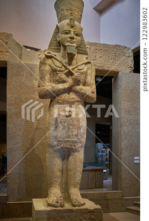 Statue of Ramses II in The Nubian Museum (the International Museum of Nubia) , an archaeological museum located in Aswan, Upper Egypt. 122983602