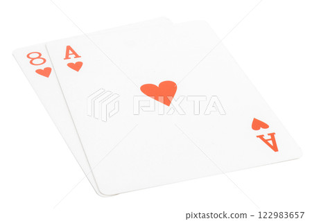 card gambling nine isolated on white background 122983657