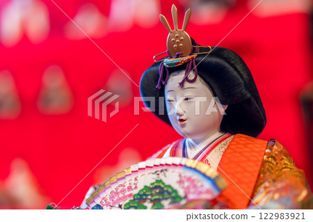 Photographs of adorable Hina dolls decorated all over Japan 122983921