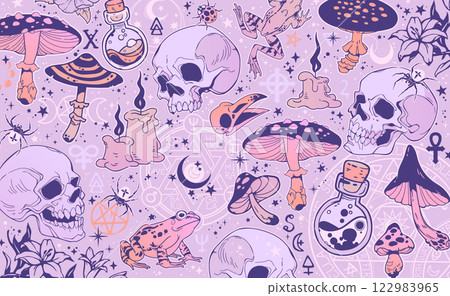Beautiful cute magic elements illustration Beautiful cute magic elements illustration 122983965