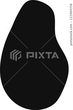 Simple black and white vector graphic showing an avocado silhouette, representing healthy food, vegan and vegetarian lifestyle, and healthy fats Simple black and white vector graphic showing an avocado silhouette, representing healthy food, vegan and vegetarian lifestyle, and healthy fats 122984356