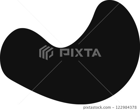 Dynamic random blob shape featuring smooth curves creates an abstract and organic design, enhancing modern and minimalist projects with its elegant and fluid form 122984378