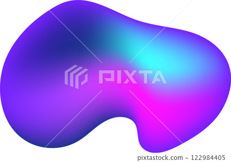 Colorful abstract background with organic blob shape featuring a smooth transition between purple, blue, pink and turquoise, ideal for websites, presentations, posters or social media graphics 122984405