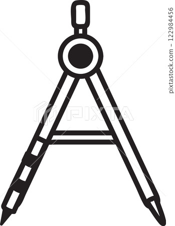 Drawing compass with adjustable legs ending with sharp points, essential tool for precise measurements and creating circles and arcs in technical drawing, geometry, and mathematics Drawing compass with adjustable legs ending with sharp points, essential tool for precise measurements and creating circles and arcs in technical drawing, geometry, and mathematics 122984456