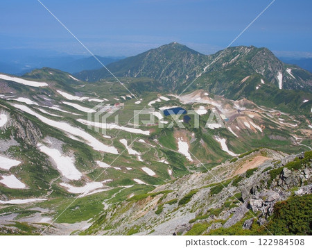 Murododaira and Okudainichidake seen from Tateyama in summer Murododaira and Okudainichidake seen from Tateyama in summer 122984508