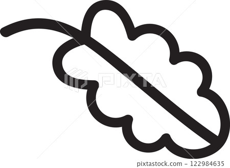 Minimalist vector illustration showing a stylized bunch of grapes crossed out, conveying a message of prohibition related to grapes and grape derived products 122984635