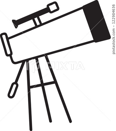 Telescope pointing upward, resting on a tripod, ready for astronomical observation and stargazing, exploring the night sky and celestial bodies Telescope pointing upward, resting on a tripod, ready for astronomical observation and stargazing, exploring the night sky and celestial bodies 122984636