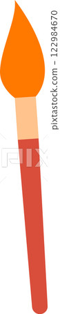 Orange paintbrush dripping with vibrant orange paint, isolated against a clean white background, symbolizing creativity, artistic expression, and the joy of painting Orange paintbrush dripping with vibrant orange paint, isolated against a clean white background, symbolizing creativity, artistic expression, and the joy of painting 122984670
