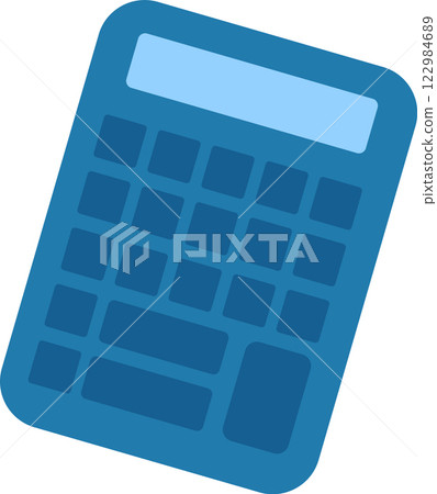 Blue calculator showing blank screen displaying calculating operation is an illustration representing accounting, finance, mathematics, economy, business, and office work 122984689