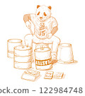 Illustration of a panda street drummer that can be used for web, advertisements, flyers, and illustrations 122984748
