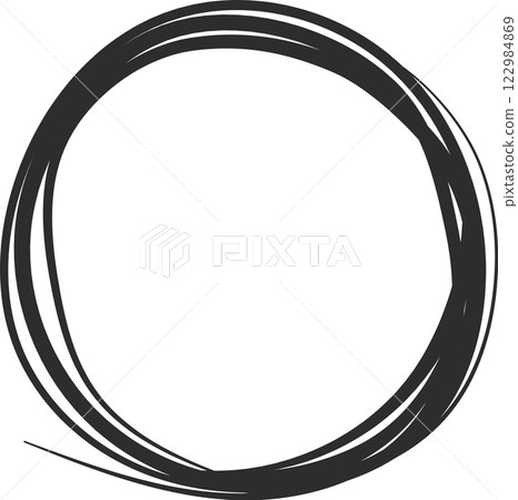 Multiple black lines forming a circle on a white background, creating an ideal graphic element for highlighting specific features in designs or presentations with a minimalist touch Multiple black lines forming a circle on a white background, creating an ideal graphic element for highlighting specific features in designs or presentations with a minimalist touch 122984869