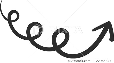 Featuring a simple yet impactful visual representation of a journey, the swirling arrow conveys movement and growth, symbolizing progress and forward advancement in a dynamic way 122984877