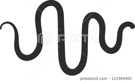 Wavy shape created by a slithering snake, forming a sinuous pattern, isolated on white background, representing concepts of wildlife, reptiles, and nature Wavy shape created by a slithering snake, forming a sinuous pattern, isolated on white background, representing concepts of wildlife, reptiles, and nature 122984902
