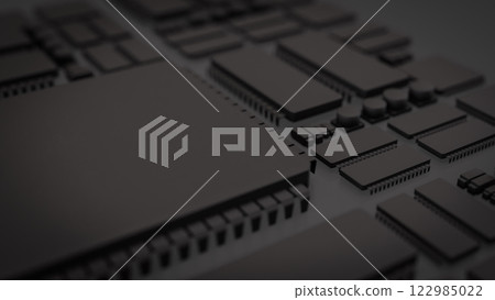 The Black PCB Board for It to Technology concept 3d Rendering. 122985022