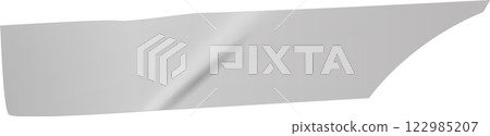 Close up of a metallic gray car body part, featuring smooth curves and an abstract design against a white background, ideal for automotive or design projects Close up of a metallic gray car body part, featuring smooth curves and an abstract design against a white background, ideal for automotive or design projects 122985207