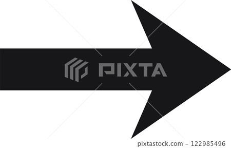 Simple black arrow pointing right against a clean white background, serving as an effective symbol for indicating direction, progress, and forward movement in various contexts Simple black arrow pointing right against a clean white background, serving as an effective symbol for indicating direction, progress, and forward movement in various contexts 122985496