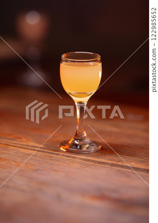 A beautiful bright cocktail. Restaurant. Delicious A beautiful bright cocktail. Restaurant. Delicious 122985652