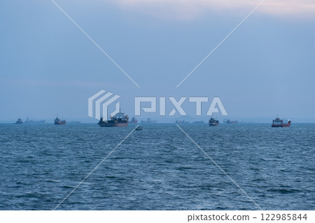 A tanker drifting in the Strait of Hormuz A tanker drifting in the Strait of Hormuz 122985844