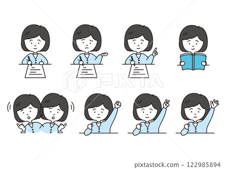 Studying people illustration set Studying people illustration set 122985894