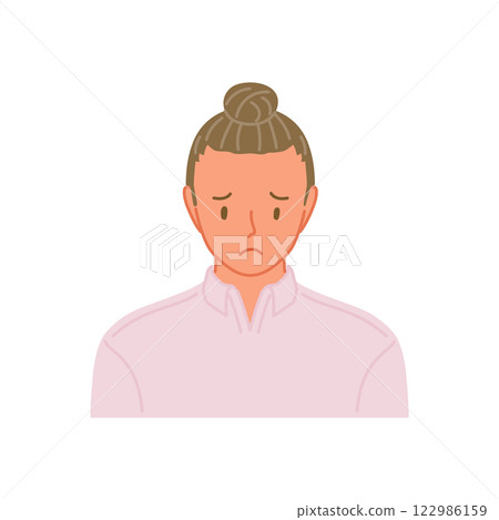 頭髮稀疏(頭髮緊繃)的年輕女性的正面照 頭髮稀疏(頭髮緊繃)的年輕女性的正面照 122986159