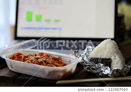 工作時吃的簡單餐點:從便利商店購買的餐點 工作時吃的簡單餐點:從便利商店購買的餐點 122987093