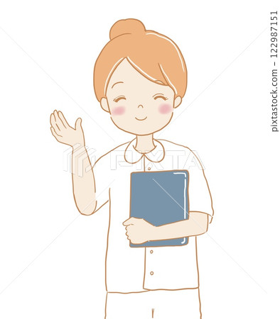 護理師解釋、指導、微笑 護理師解釋、指導、微笑 122987151