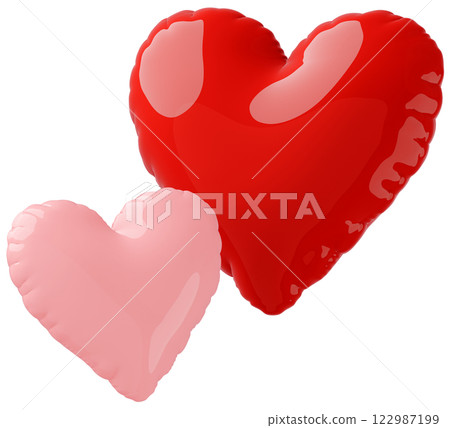 3D image_heart balloon_red 3D image_heart balloon_red 122987199