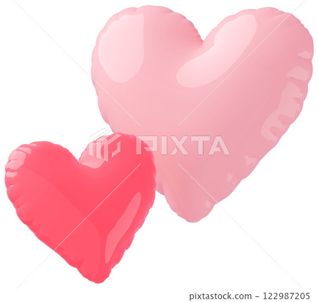 3D image_heart balloon_pink 3D image_heart balloon_pink 122987205