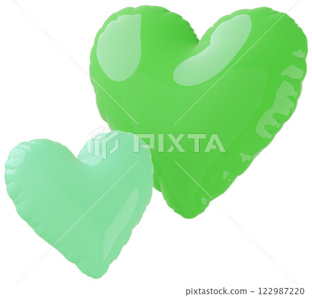 3D image_heart balloon_green 3D image_heart balloon_green 122987220