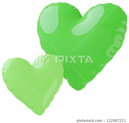3D image_heart balloon_green 3D image_heart balloon_green 122987221