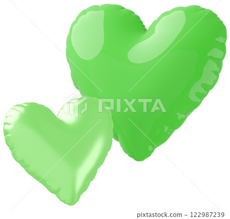 3D image_heart balloon_green 122987239