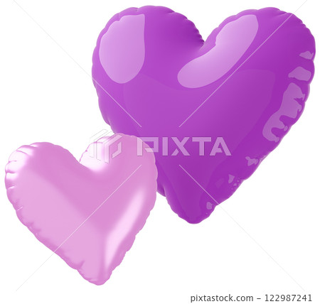 3D image_heart balloon_purple 3D image_heart balloon_purple 122987241