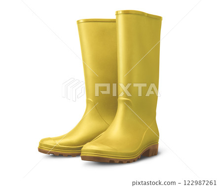 黃色橡膠靴 122987261
