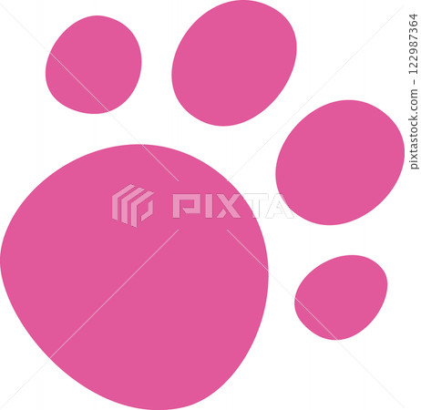 Frisk Pink Dog Paw Prints 122987364