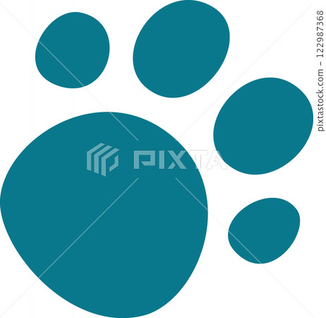 Horizon Green Animal Paw Prints 122987368
