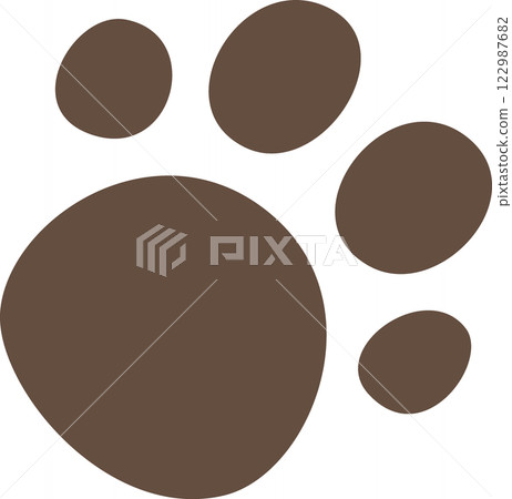Chocolate brown animal footprints Chocolate brown animal footprints 122987682