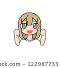 一個女孩做拳頭泵 122987733