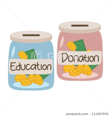 Save Money in Jar illustration 122987976