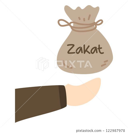 zakat donation and charity illustration 122987978