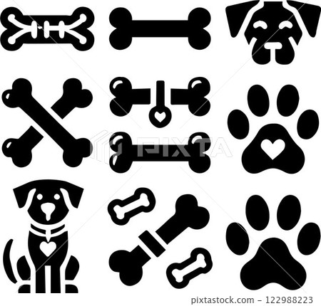 set of dog icons, Dog Bone Clipart Set, Dog Bone vector bundle, Dog bone icon set 122988223