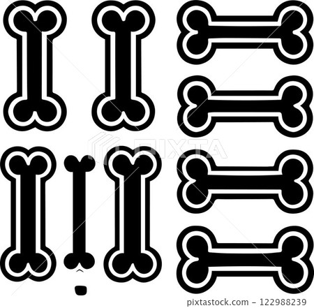 set of dog icons, Dog Bone Clipart Set, Dog Bone vector bundle, Dog bone icon set 122988239