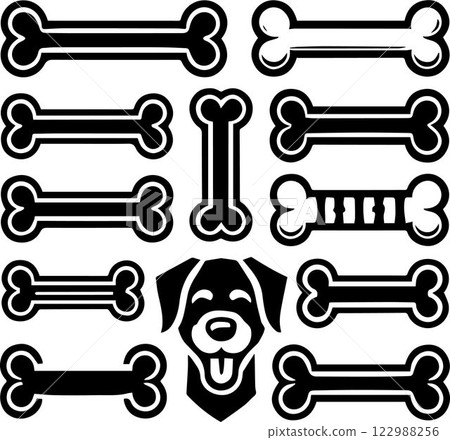 set of dog icons, Dog Bone Clipart Set, Dog Bone vector bundle, Dog bone icon set 122988256