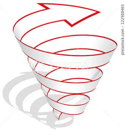 向上螺旋邊框箭頭向量插圖 向上螺旋邊框箭頭向量插圖 122988463