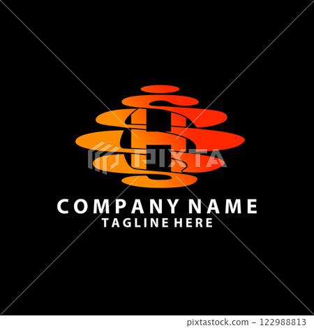 Abstract icons of letter H and Sun Logo 122988813