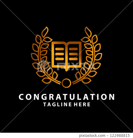 Book Tree Leaf Education Premium Cup Luxury Gold Icon Logo 122988815