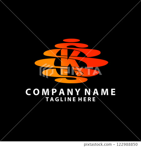 sun letter k logo, icon, symbol 122988850